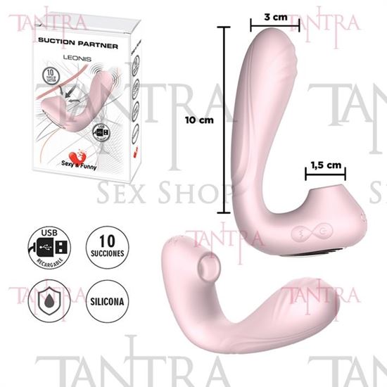 Estimulador de punto G con succionador de clitoris con control via APP y bateria recargable